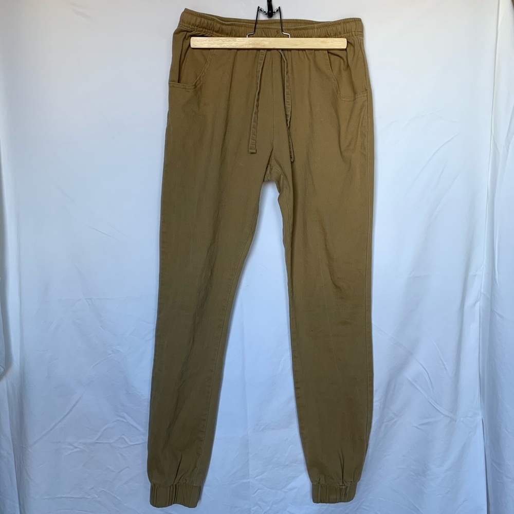 Comfy Beige Joggers With Elasticized Cuffs/Waist